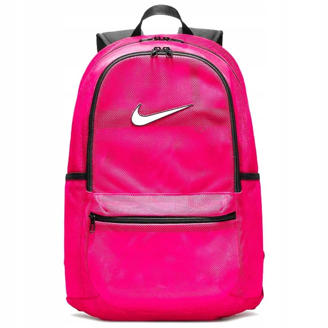 Ružový športový sieťovaný batoh Nike Brasilia Mesh BA5388-666